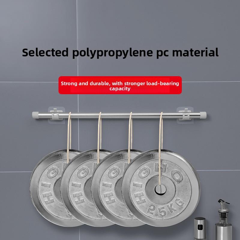 2-Pack Japanese Telescopic Rod Clips, Wall Mount Hook for Curtains and Blinds, PVC Material, 3kg Load Capacity, Multiple Sizes