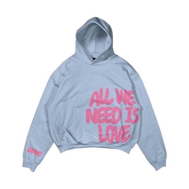 Fashion Women's Hoodies Retro Letter Graffiti Print Girl Daily Casual Pullover Spring And Autumn Long Sleeve Sweatshirt Women's Oversized Top Clothing