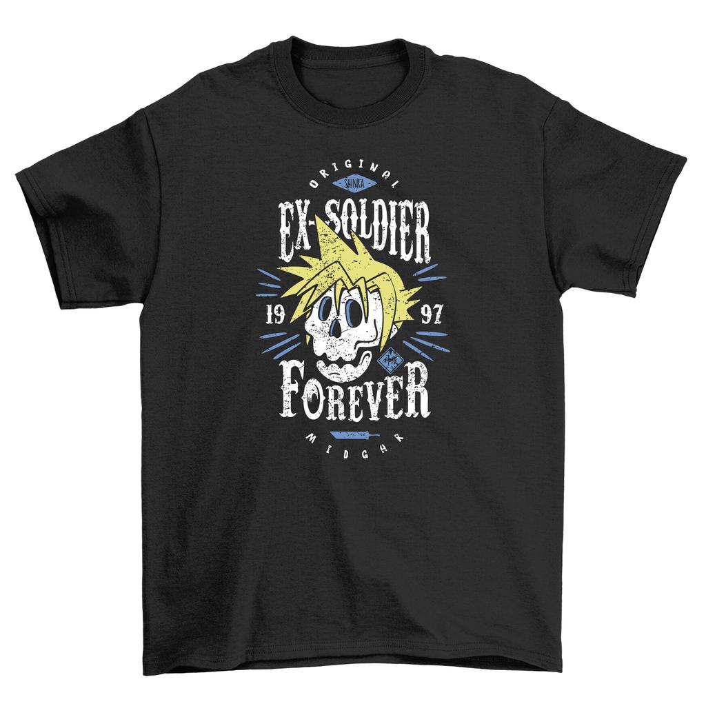 Ex Soldier Forever T-Shirt Mens Womens Tees Top - Skull Design for the Formerly Brave! Funny tee, Uni
