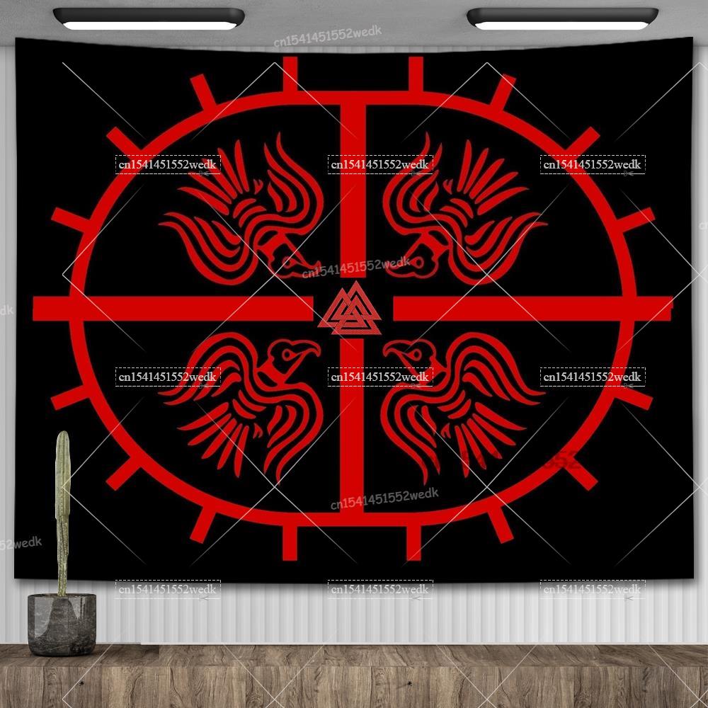 Viking Raven Tapestry Wall Hanging Hippie Vikings Norse Tapestrys Tarot Witchcraft Aesthetic Room Decoration Tapiz Home Decor