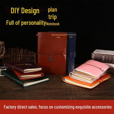 Korean A6 Mini Travel Notebook, A5 Thick Kraft Paper Business Journal with Customizable Logo, Ideal for Students and Diaries.