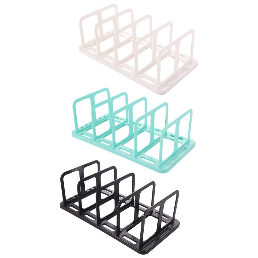 4 Grid Desk Bookshelf Display Divider Book Stand Self-assembly Desktop Bookends  Book Holder