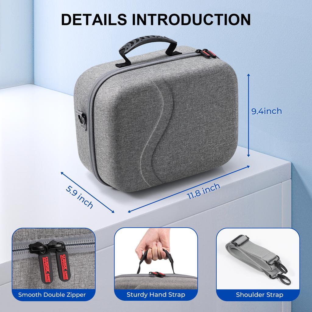 Tragetasche für Meta Quest 3, Hartschalen-Reisetasche mit Akku-Kopfband für Oculus Quest 3/BOBOVR S3 Pro und weiterem Zubehör