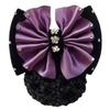 1Pcs Satin Bow Net Bun Hair Cover Bowknot Bun Crochet Net Nurse Stewardess Bun Snood  for Women