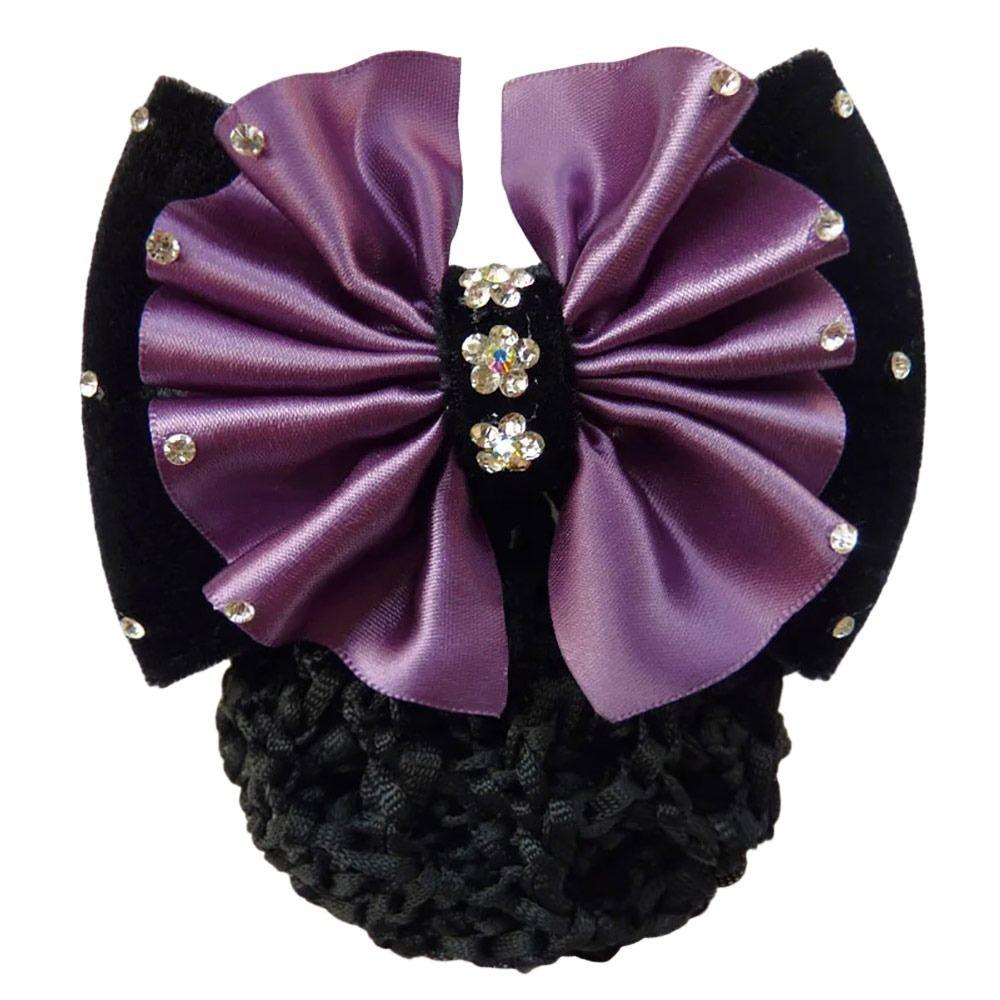 1Pcs Satin Bow Net Bun Hair Cover Bowknot Bun Crochet Net Nurse Stewardess Bun Snood  for Women