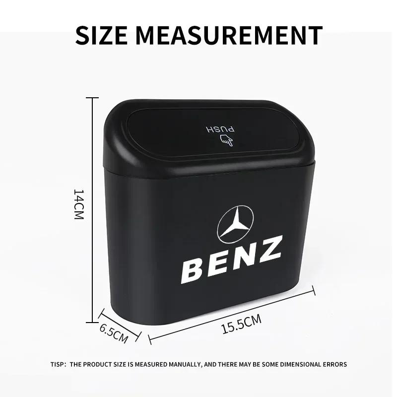 DFN1 For AMG Car For Mercedes Benz AMG Car Trash Bin Hanging Vehicle Garbage Dust Case Storage Box For Mercedes Benz C180 C200 C260 C