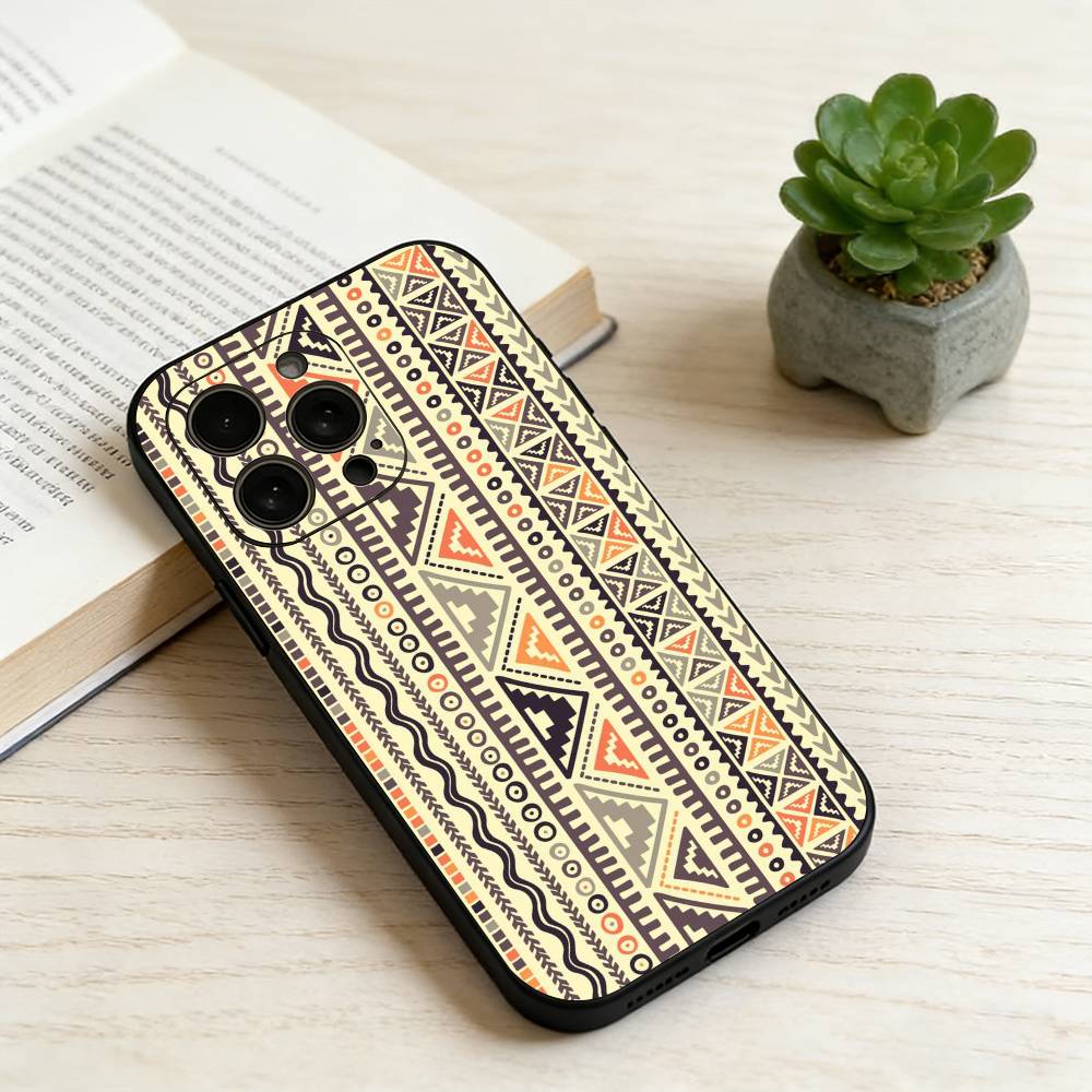 B-Boho PrintPattern Phone Case Silicone Soft For IPhone 17 16 15 14 13 12 11 X XR Plus Pro Max Plus