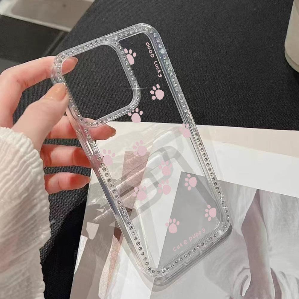 Armbandkette Handyhülle Für iPhone 17 16 15 13 14 für 17Air 17 12 14 16 Pro 17 14 16 Pro Max Funkelnder Diamant Niedliches Muster Hartschale Mit Trageband