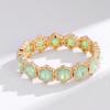 Trendy New Arrival Alloy Stretchable Colorful Glass Bracelet Elastic Cuff Geometric Bracelet Jewelry Gift for Women
