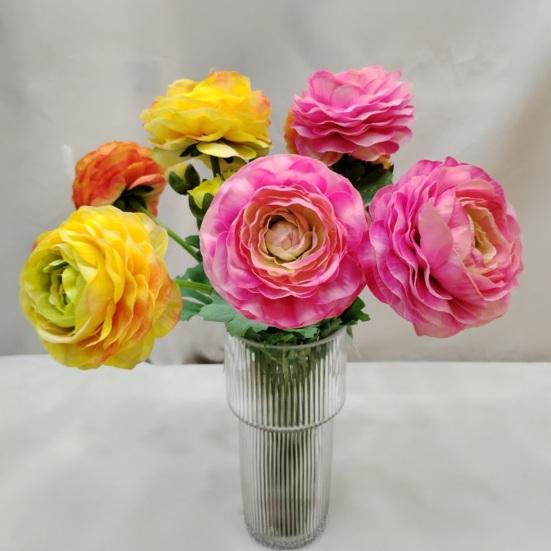 2-Head Artificial Flower UV Resistant Realistic Fake Silk Flower Wedding Party Indoor Outdoor Garden Faux Flower Decoration