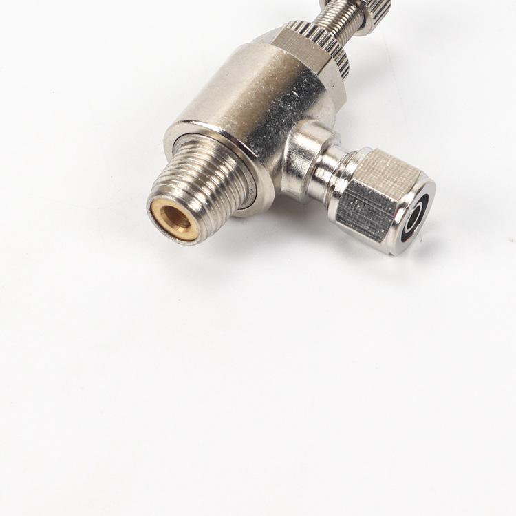 All-Copper Nickel-Plated Pneumatic Throttle Valve SL4-01/6-01 Quick-Connect Regulating Air Speed Controller.