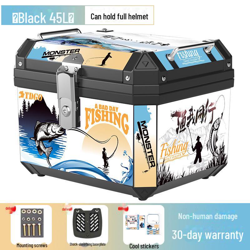 Universal Waterproof Motorcycle and Electric Scooter Trunk: Large Capacity Tail Box for Storage and Takeout