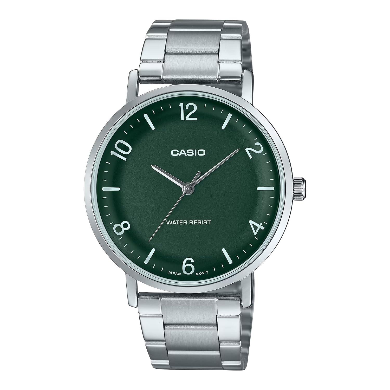 CASIO Quartz Men s Watch MTP-VT03D-3B Deep Green Metal Band Overseas Model