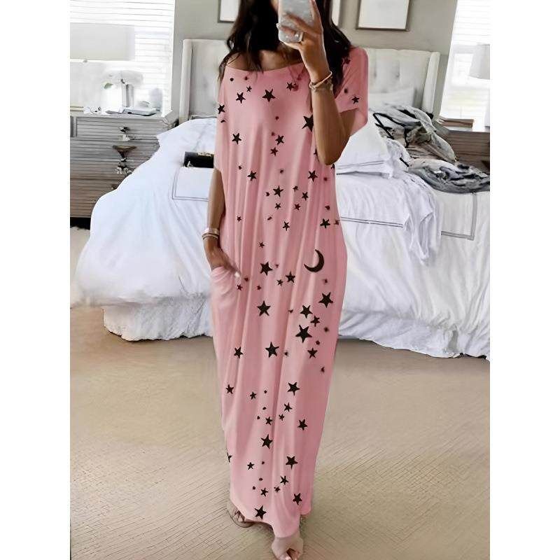 

Summer Comfortable Printed Long Skirt Pink [Ready Stock] 4XL
