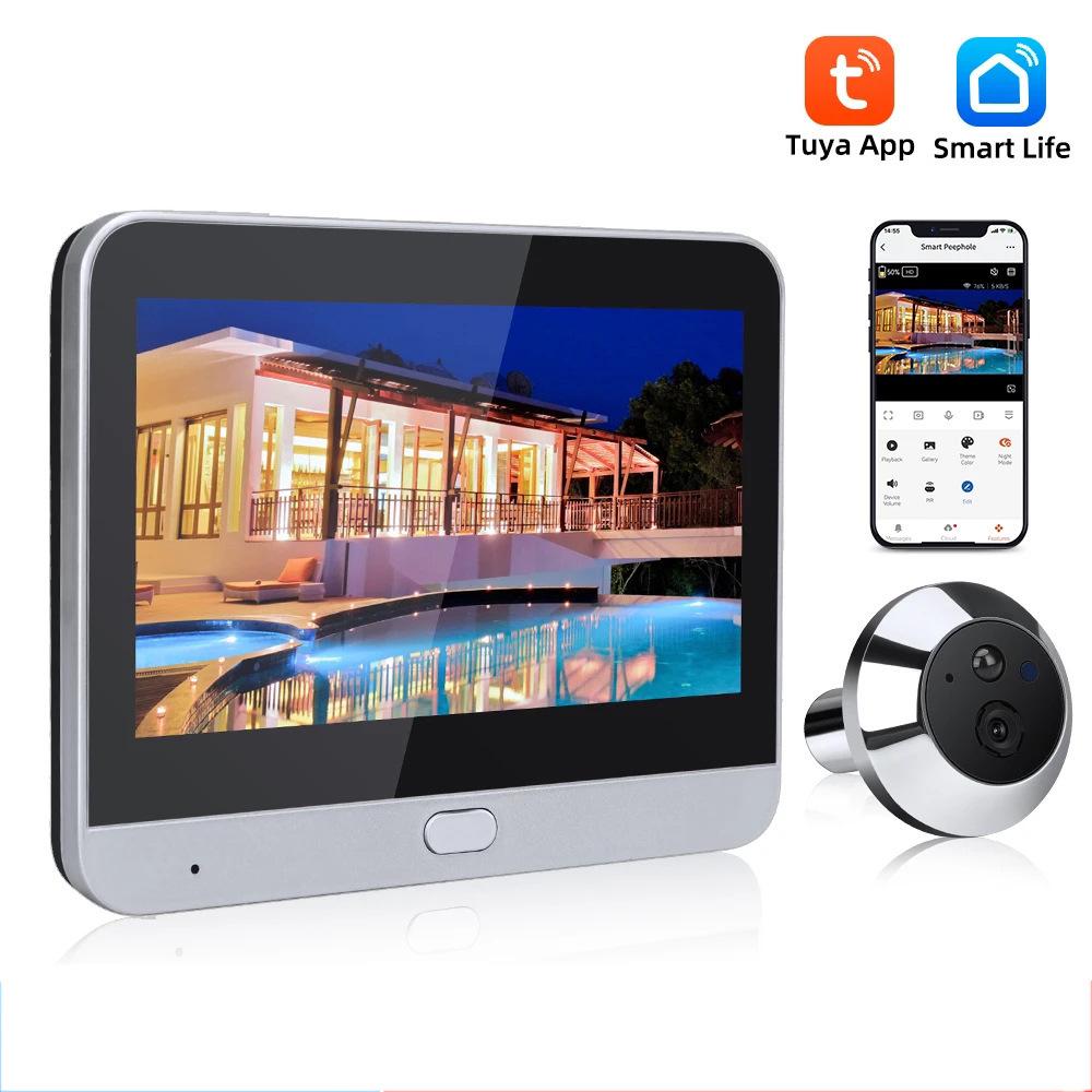 Smart Wireless Doorbell with Wide-Angle Camera and Display for Anti-Theft Door Monitoring