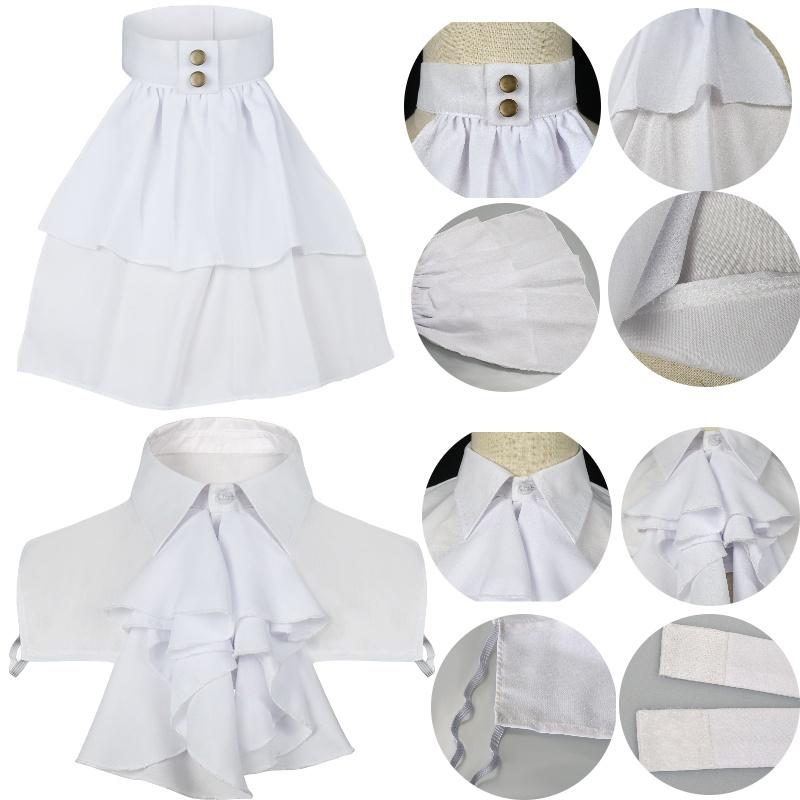 French Shirt Vintage False Collars White Lace Peter Pan Collar Unisex Medieval