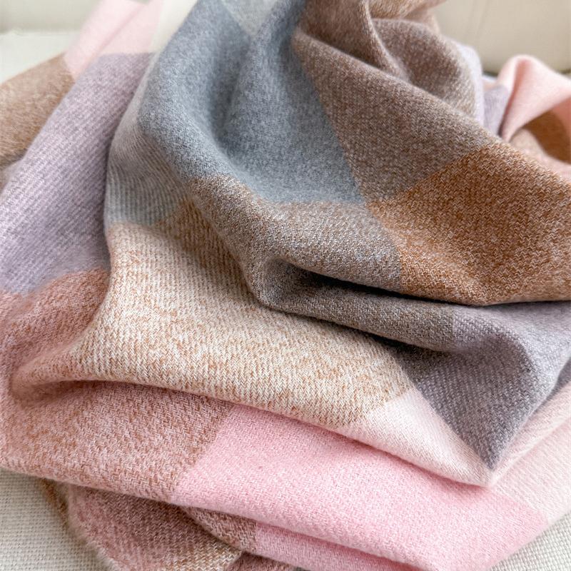 Cachecol Quente Xale Feminino Cachecol Caxemira de Luxo Inverno Manta Envoltórios Casual Estampa Xadrez Pashmina Bufanda Viagem Poncho Estolas Echarpe