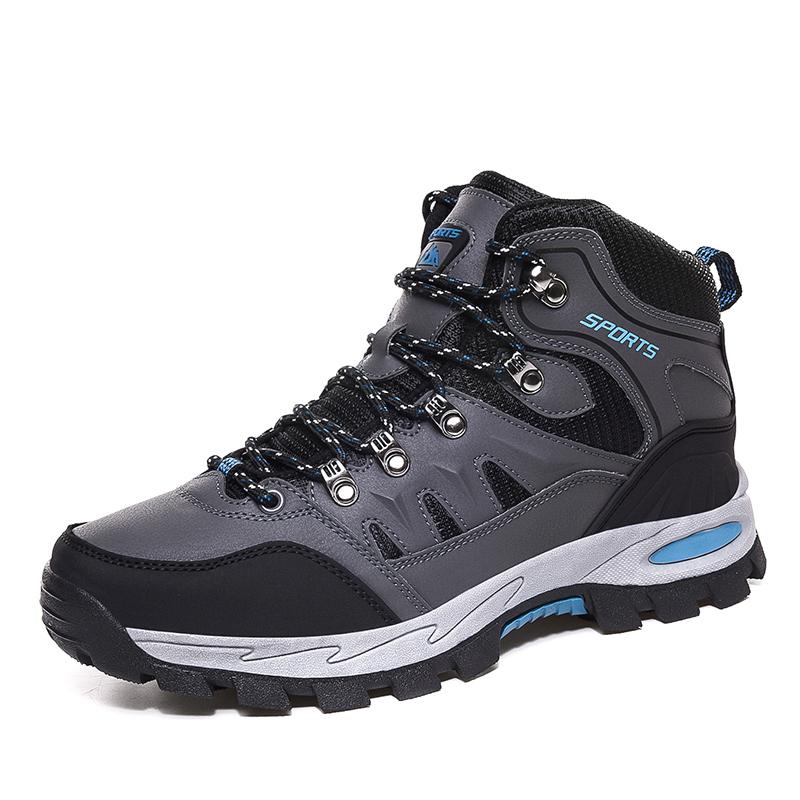 Large Size Outdoor Hiking Boots New Men Women Non Slip Lace Up Climbing Winter Black Warm Fur Sneakers Size Trekking Hiking Shoe