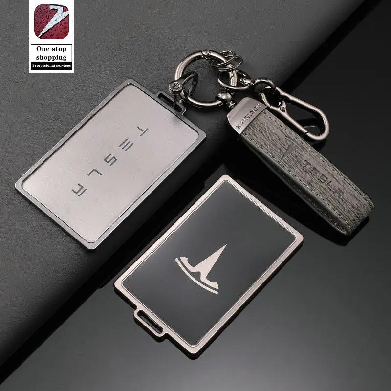 bpyqc0 for Tesla car keychain protective cover Model Y card cover Model 3 X S metal keychain remote control protective cover