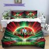 Portugal National Football Team Pattern Bedding,Quilt Set Quilt Cover Pillowcase Home Birthday Gift(1 * duvet cover + 2 * pillowcase, without core)