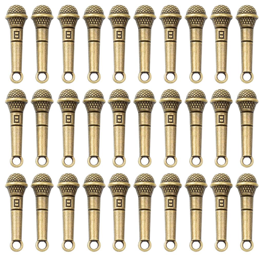 100 kusů přívěsků mikrofonů Řemeslné doplňky Šperkové přívěsky Dárek pro tvůrce šperků a řemeslné nadšence