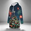 Women's Christmas Print Long Sleeve Hooded Sweatshirt with Festive Holiday Design