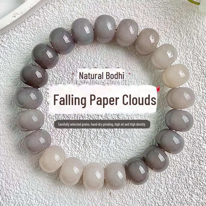 

Браслет-четки из натурального ясеня с градиентом белого нефрита и корня бодхи для мужчин и женщин Bracelet; 12*9mm глубокий/моря