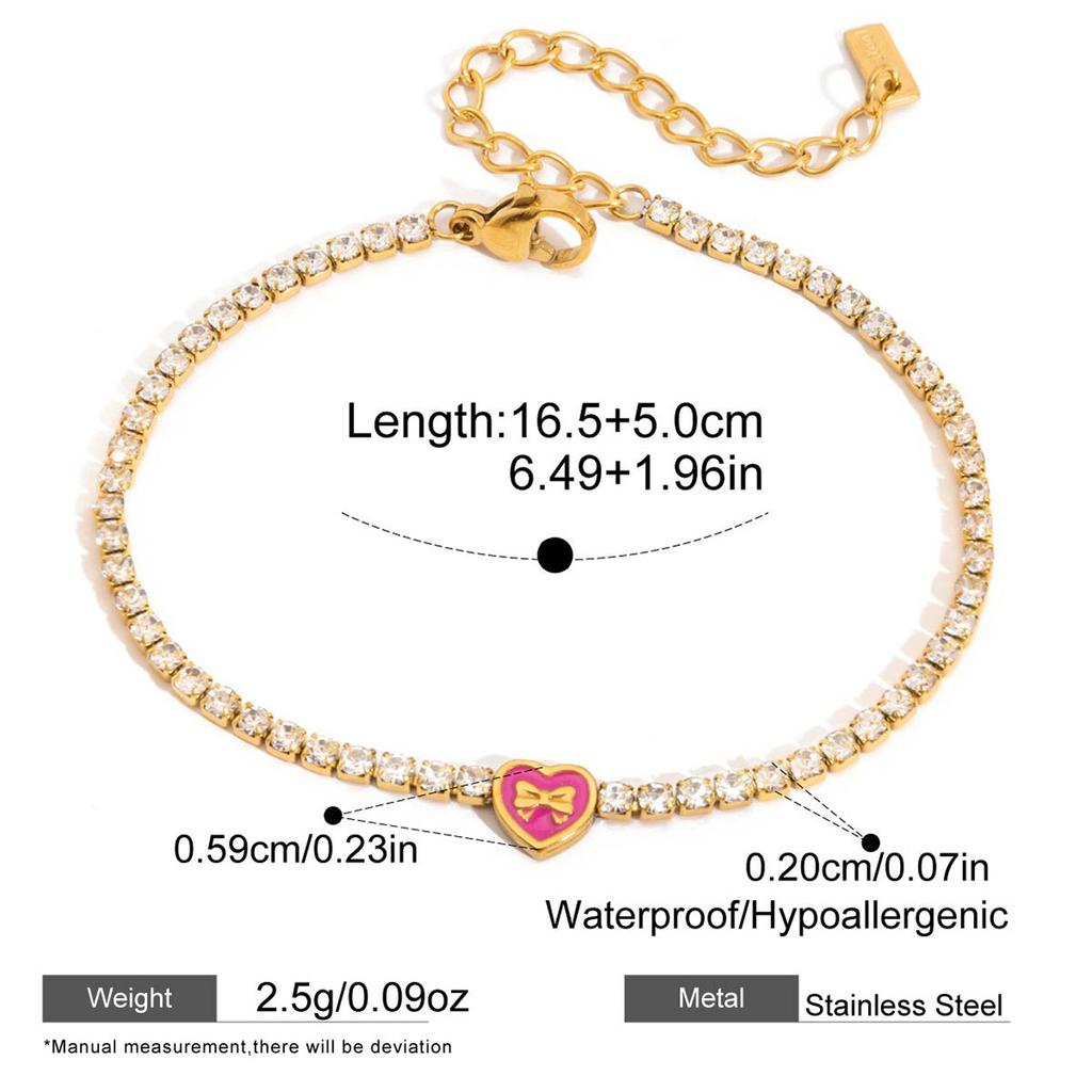 Delicate White Crystal Bracelets Sparkle Teardrop-shaped Zircon Bracelets Adjustable Stainless Steel Wedding Jewelry Accessories