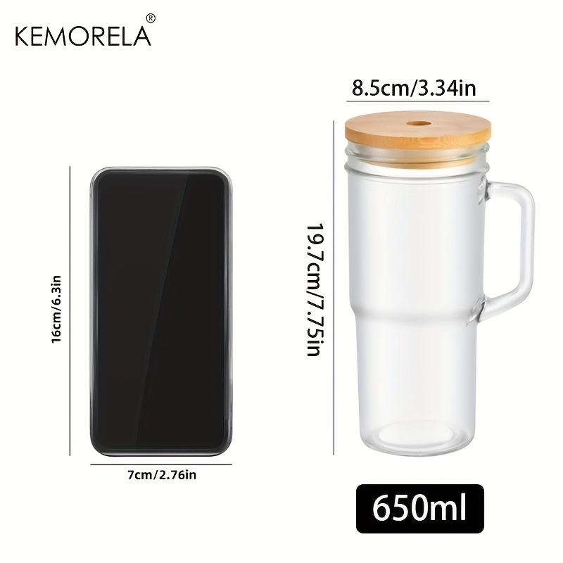 700ML Glasmugg Med Trälock Sugrör 1/2/4ST Genomskinlig Pärlemjölk Juice Förtjockad Glasmugg Dryckesvaror Kaffemugg