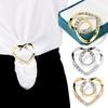 Fashion Scarf Clip Heart Shape Metal Brooches for Women Shirt T-shirt Scarves Buckle Holder Shawls Jewelry Clothing Accessories