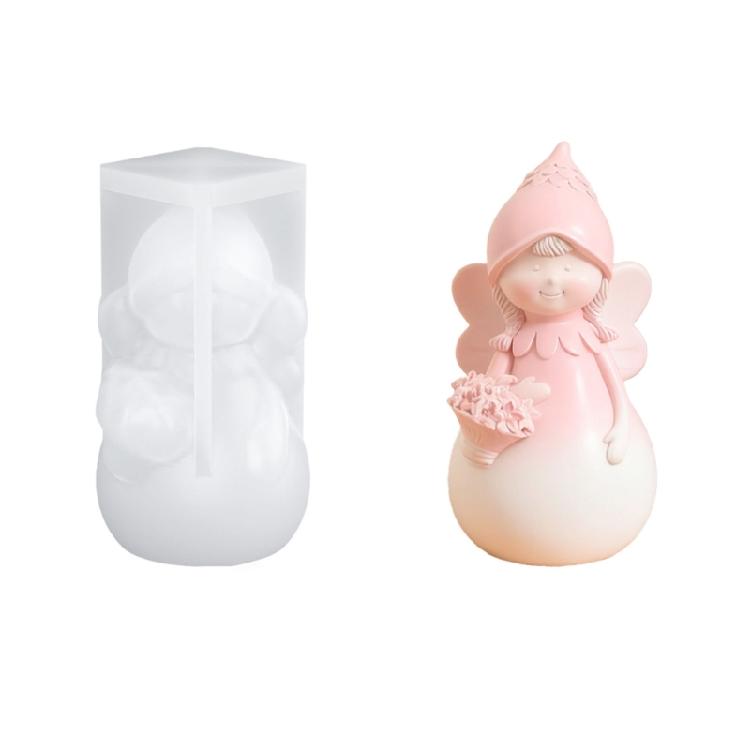 Bouquet Girl Candle Mold,Girl Candle Silicone Mold for Candle Making,Diys Resin Crafts Mold for Aromatherapys Candle