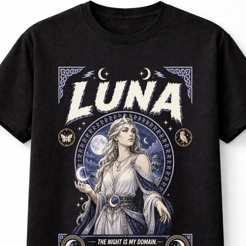 Luna RoUnisex Moon Goddess Mythology Celestial Graphic Unisex TShirt S