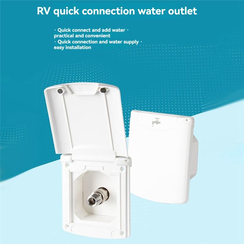Ac29-RV Caravan Accessories Water Inlet Outlet Hatch Filter Lockable Cover With 20Mm Adapter Nozzles For Boat Marine RV Car