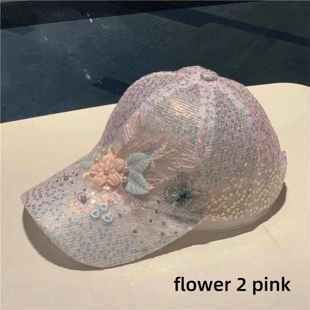 New Summer Lace Baseball Cap Embroidered Flowers Mesh Duck Tongue Hat Breathable Sunscreen Sunshade Hat for Women Girls