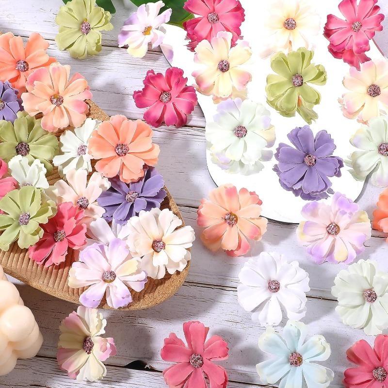 20/30Pcs Silk Daisy Artificial Flower Head Home Room Decoration Craft Flower Wreath DIY Party Bridal Wedding Decor New Year Gift