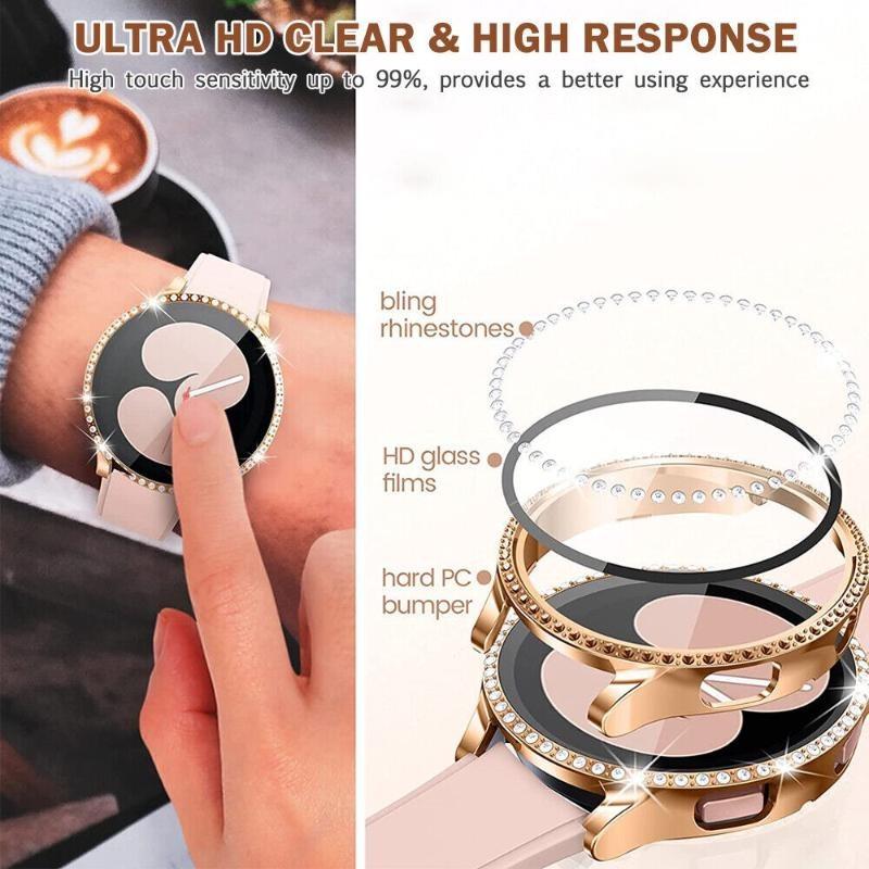 Für Samsung Galaxy Watch 5 4 40 mm 44 mm Glas-Displayschutzfolie Diamant-Hülle