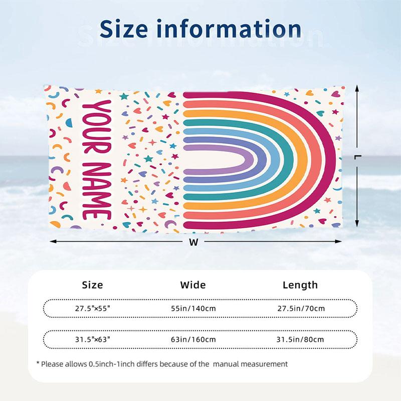 Fantasy Magic Theme Beach Towel Personalized Custom Name & Text Soft Quick Dry Beach Towel for Swimming Travel