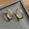 Moda Coreana Semplici Orecchini a Cerchio Piccoli Color Oro Zirconia Cubica AAA Accessori da Festa per Donne