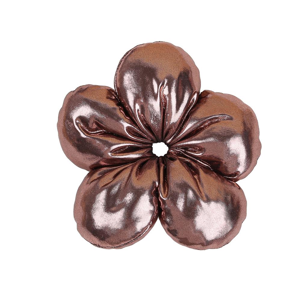 Koreanischer Übertriebener Übergroßer Silbriger Schwarzer Blume Scrunchie Kopfschmuck Frauen Mädchen Trendiges Design Elastisches Haarband Accessoires