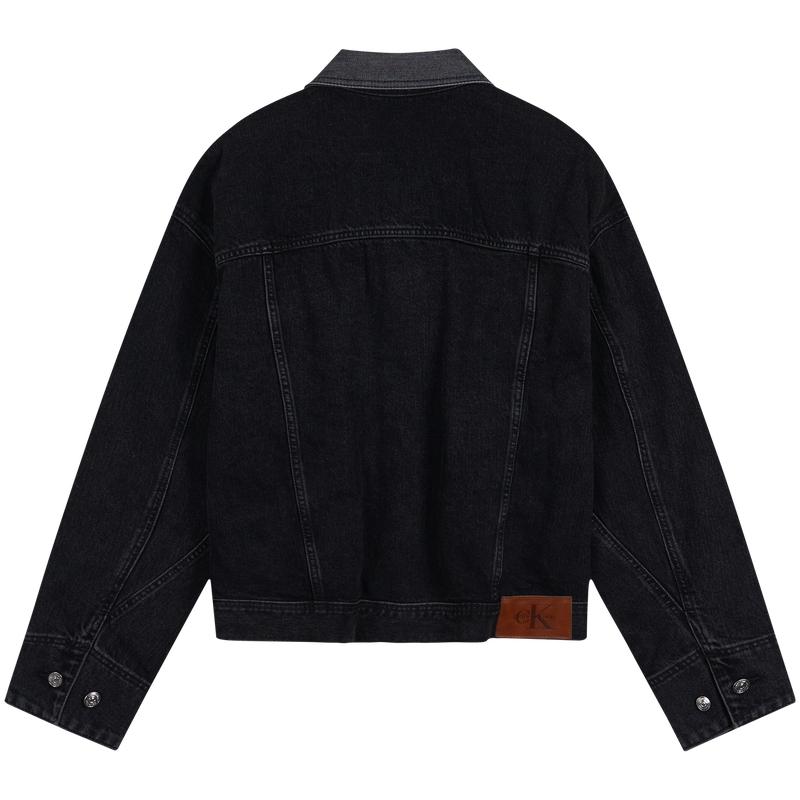 Calvin Klein Vintage Workwear Color Blocked Collar Cotton Trendy Denim Jacket Men Jacket 4RD738G