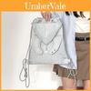 Casual Canvas Backpack With Drawstring And Angel Wing Design For Girls Travel And Leisure