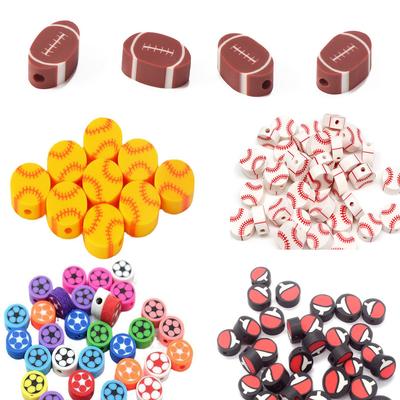 DIY Schmuckzubehör Weichkeramikperlen Gelbe Baseballperlen Lose Perlen Handgemachtes DIY-Material Armband Halskette