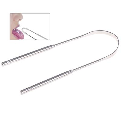 1 Pc Stainless Steel Tongue Cleaner Scraper Oral Care Bad Breath Sweeper Tool