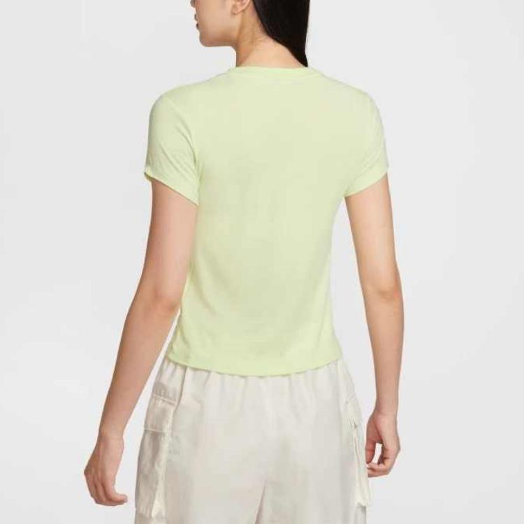 Nike Breathable Sports Slim Fit Round Neck Short Sleeve T-Shirt Women Tops Green HF9723-360