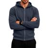 Men's Color Full Zip Hooded Sweatshirt Casual Jacket for Fall Winter Daily Wear