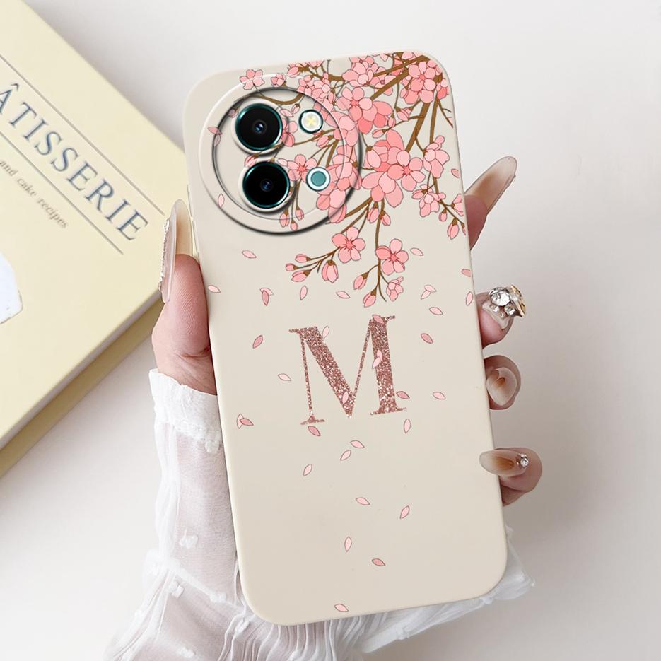 For Vivo Y38 5G Case Vivo Y58 V2355 Cute Letters Cover Full Cameras Protection Phone Case For Vivo Y58 Y 38 VivoY38 VivoY58 Bags