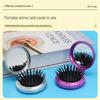 Candy Color Portable Folding Comb with Air Cushion Massage & Mini Mirror for Girls