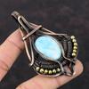 Larimar Pendant Copper Wire Wrapped Pendant Gemstone Pendant Unique Copper Jewelry Handmade Designer Pendant Larimar Jewelry Gift For Mother