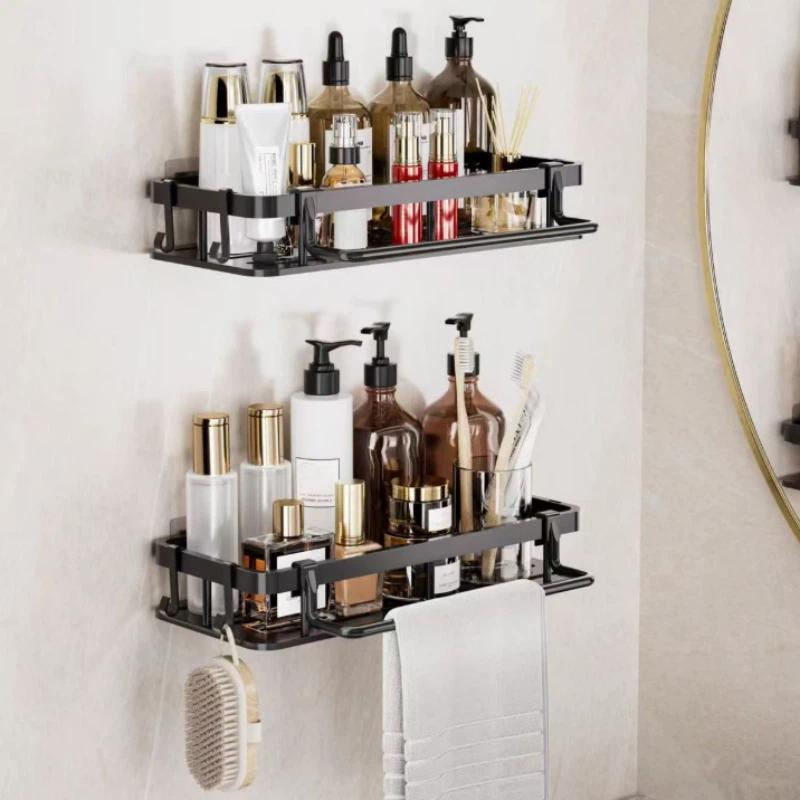 Bathroom Shelf No Drill Wall Mounted Shampoo Bottle Shower Corner Rack Toilet Storage Rack Bathroom Kitchen Accessories