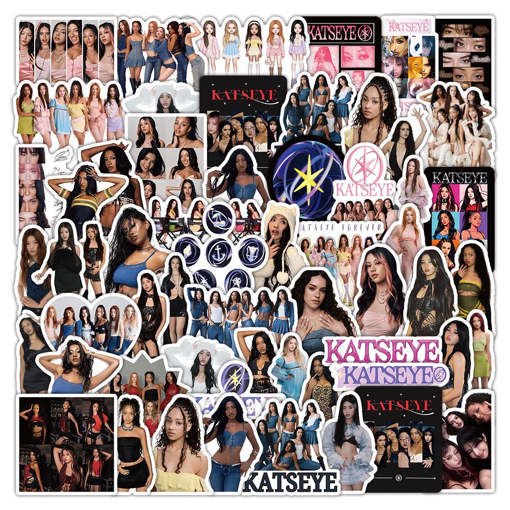 KATSEYE K-Pop Girl Group Stickers - 78pcs for DIY, Journals & Decor